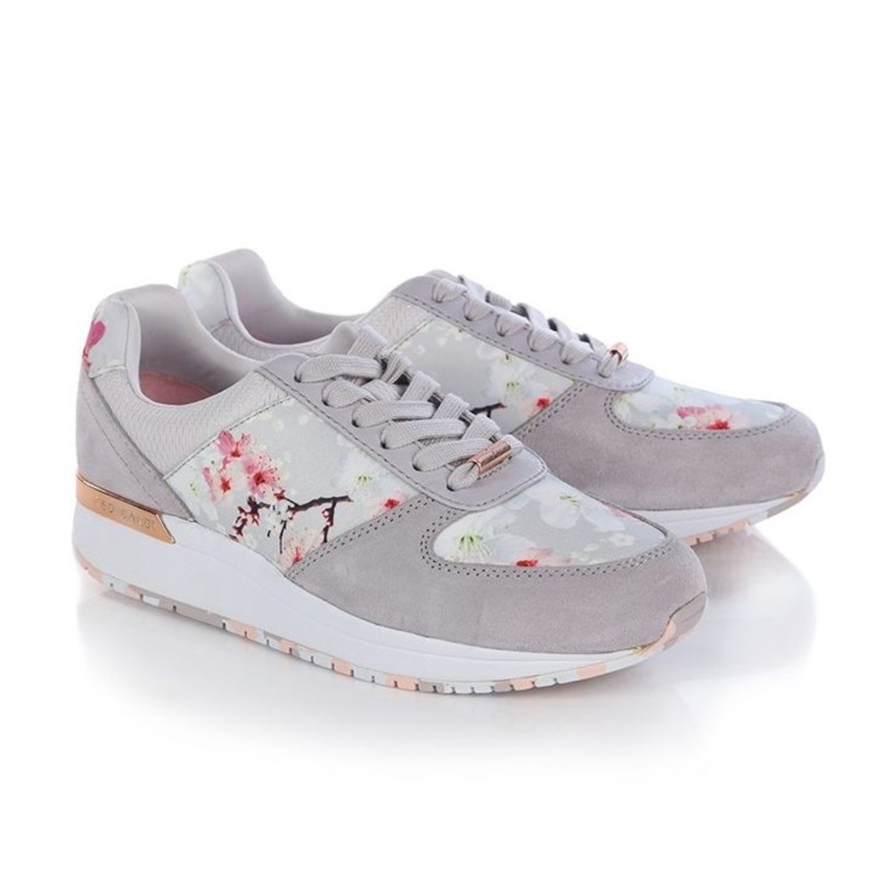 Ted Baker/Floral and grey sneakers size 7.5